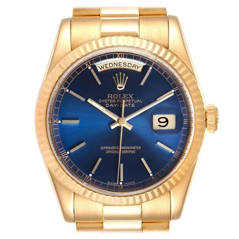 rolex day date gold blaues zifferblatt president|rolex day date 40.